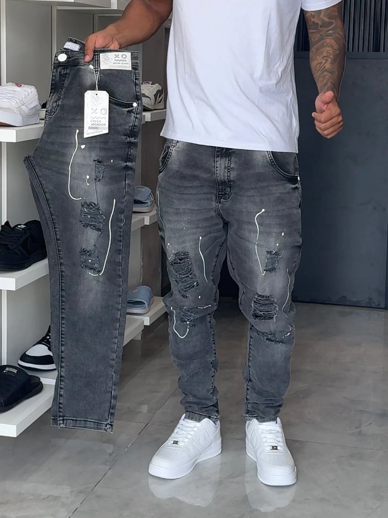 Calça Jogador Cinza Brow Jeans